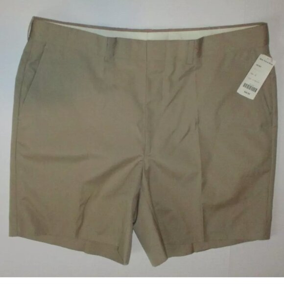 Khaki Cotton Blend Golf Shorts Mark Fore & Strike Plain Men's 34 NWT - Picture 1 of 4